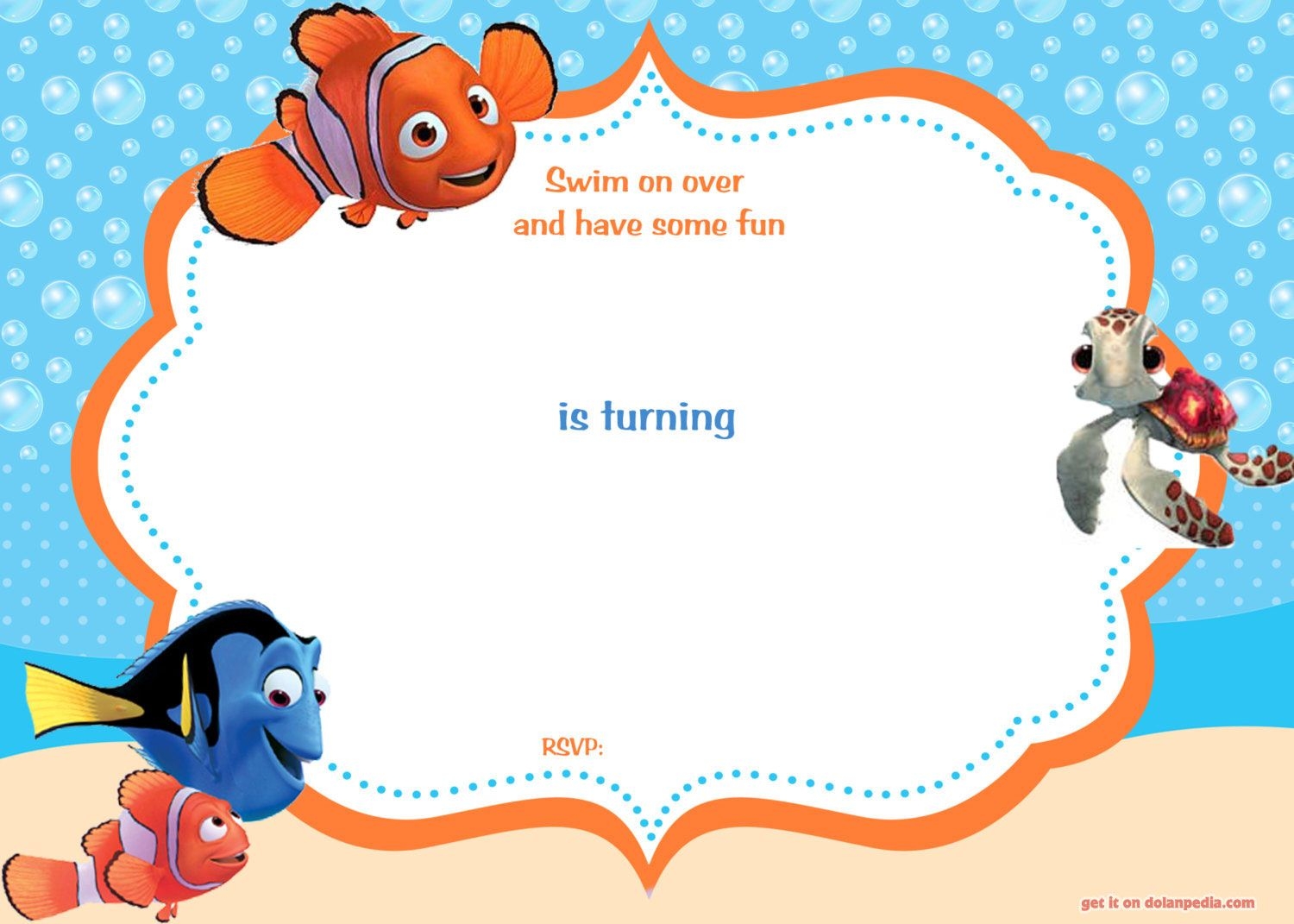 Free Printable Finding Nemo Birthday Invitation