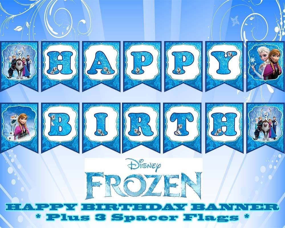 Free Printable Frozen Birthday Banner Birthday Buzzin