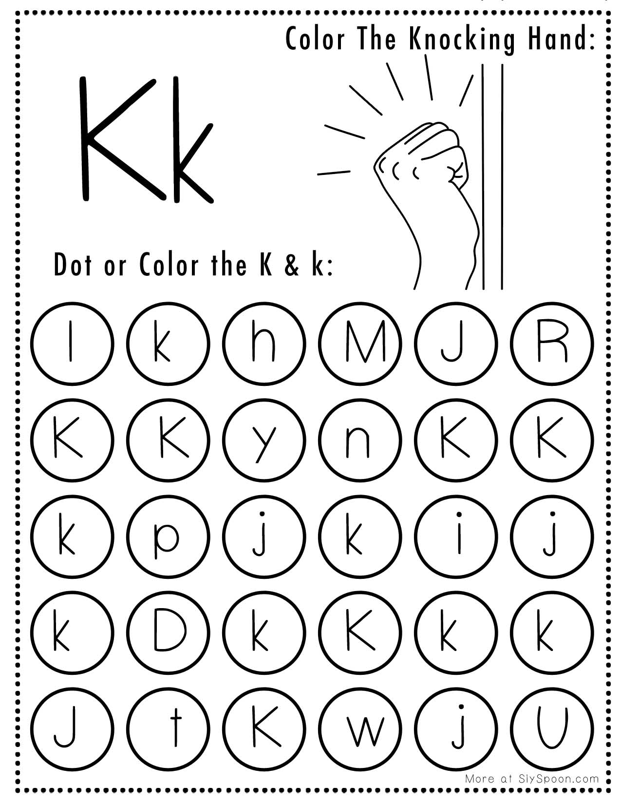 Free Printable Halloween Themed Letter K Dot Marker Activity Worksheets Sly SpoonSly Spoon