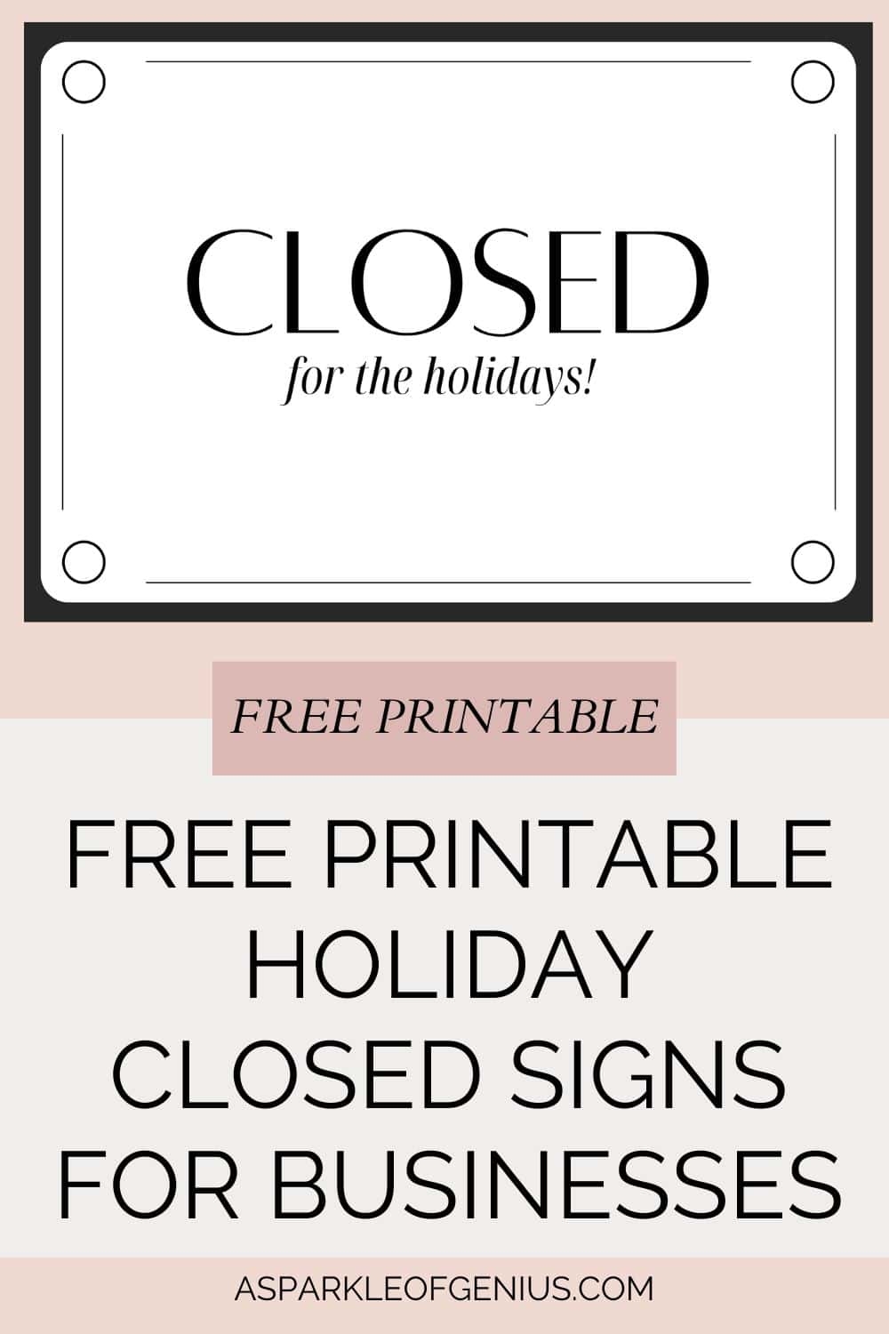 Free Printable Holiday Office Closed