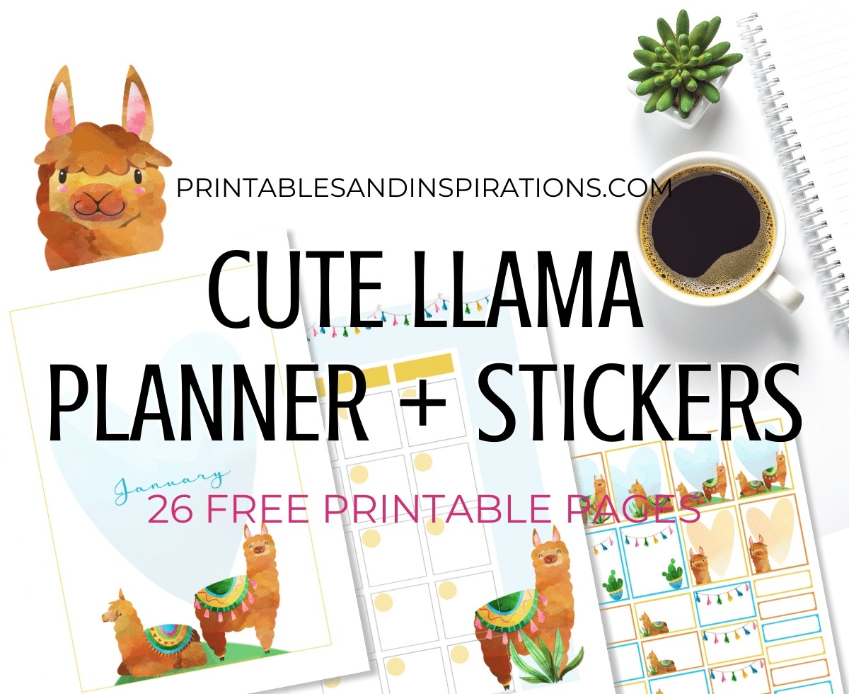 Free Printable Llama Planner And Planner Stickers Printables And Inspirations