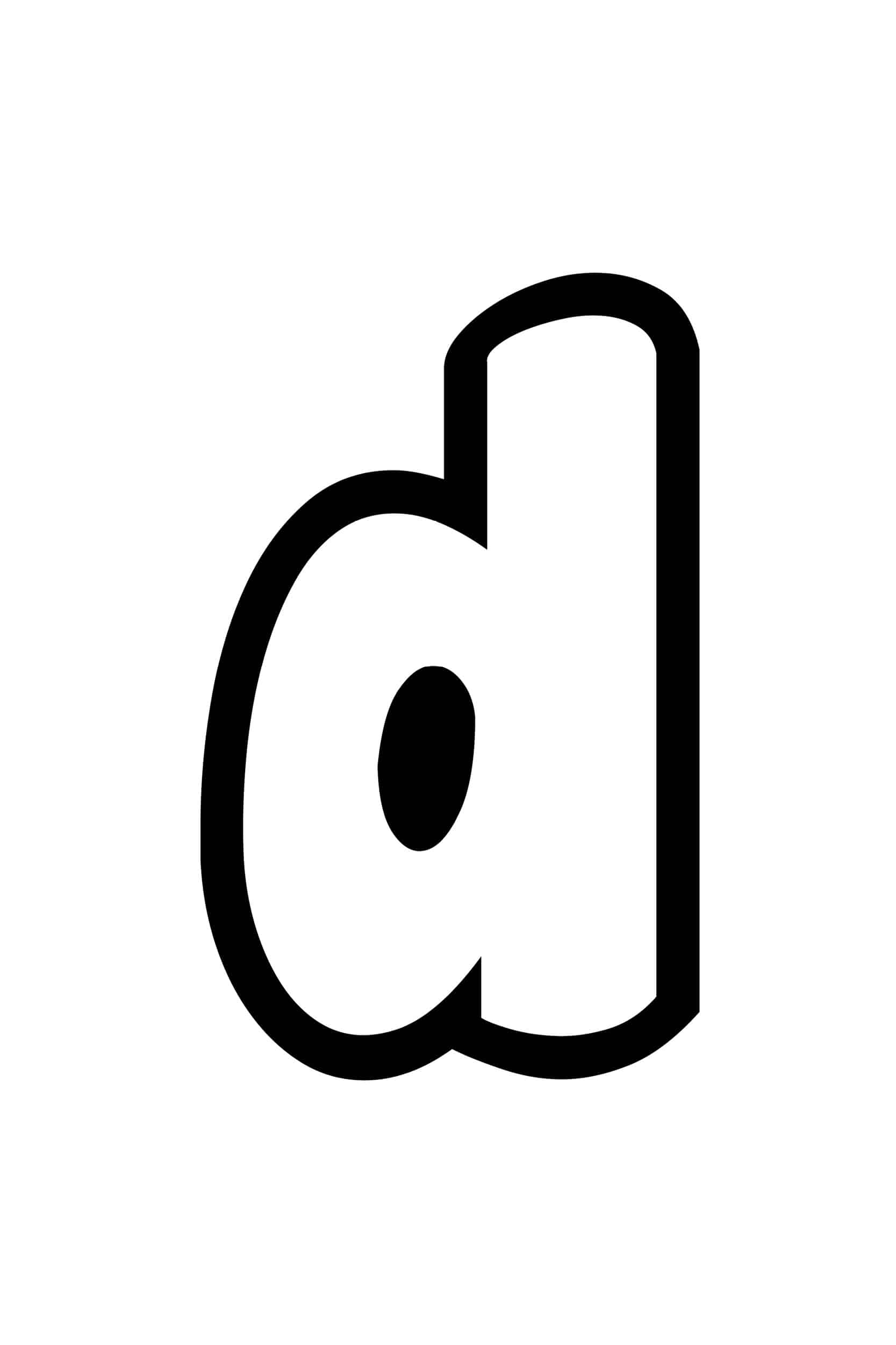 Free Printable Lowercase D Bubble Letter Stencil
