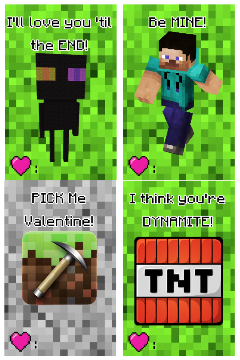 Free Printable Minecraft Birthday Cards