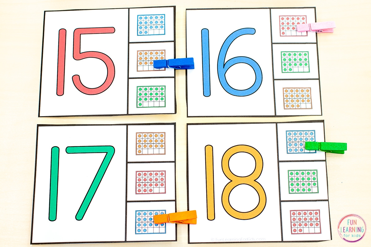 Free Printable Number Matching Clip Cards