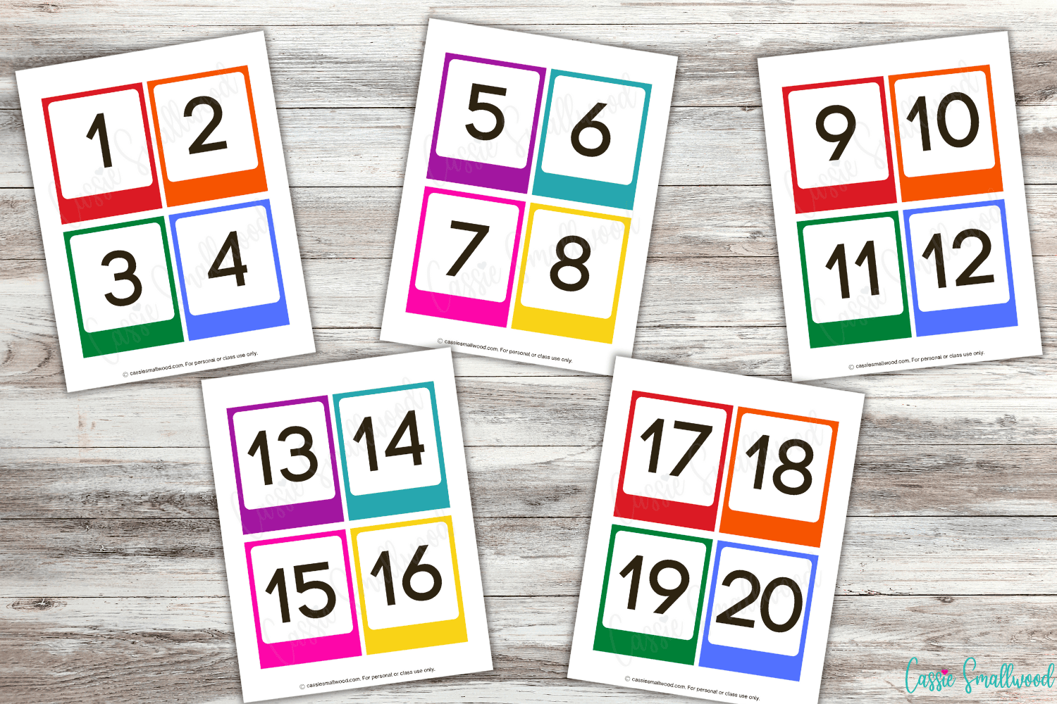 Free Printable Number Flash Cards