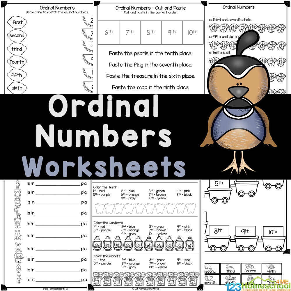 FREE Printable Ordinal Numbers 1 To 10 Worksheets For Kindergarten