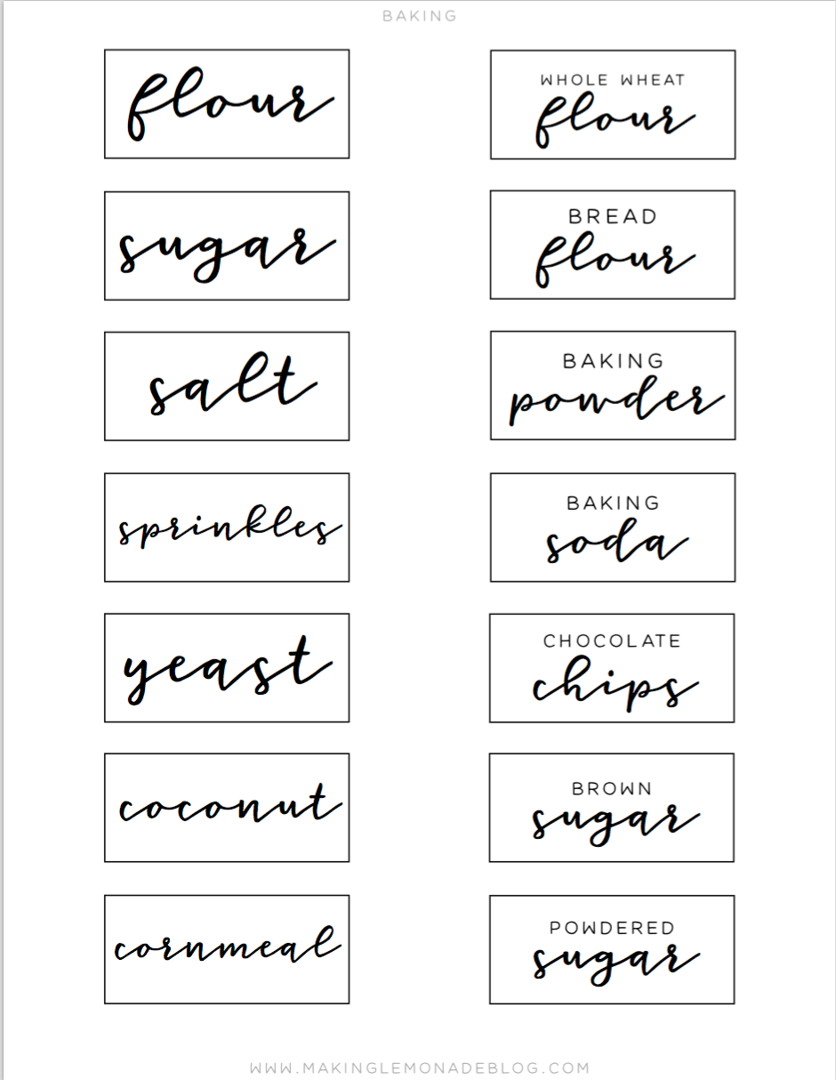 Free Printable Pantry Labels To Organize Your Kitchen Making Lemonade