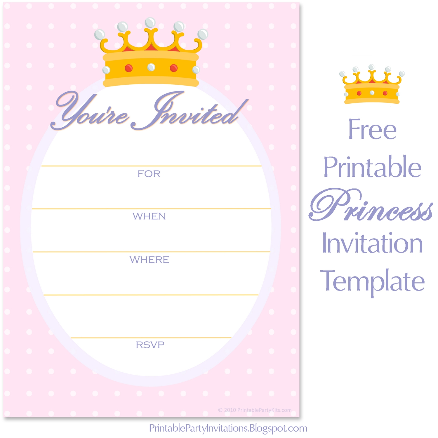Free Printable Party Invitations Free Invitations For A Princess Birthday Party