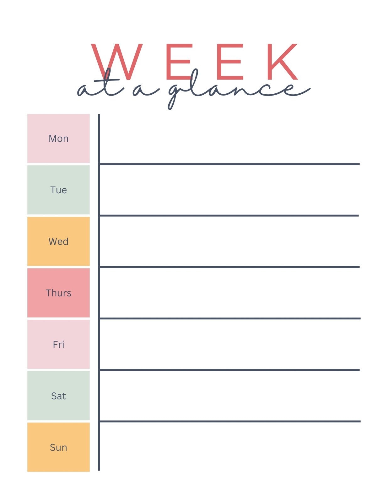 Weekly Free Printable