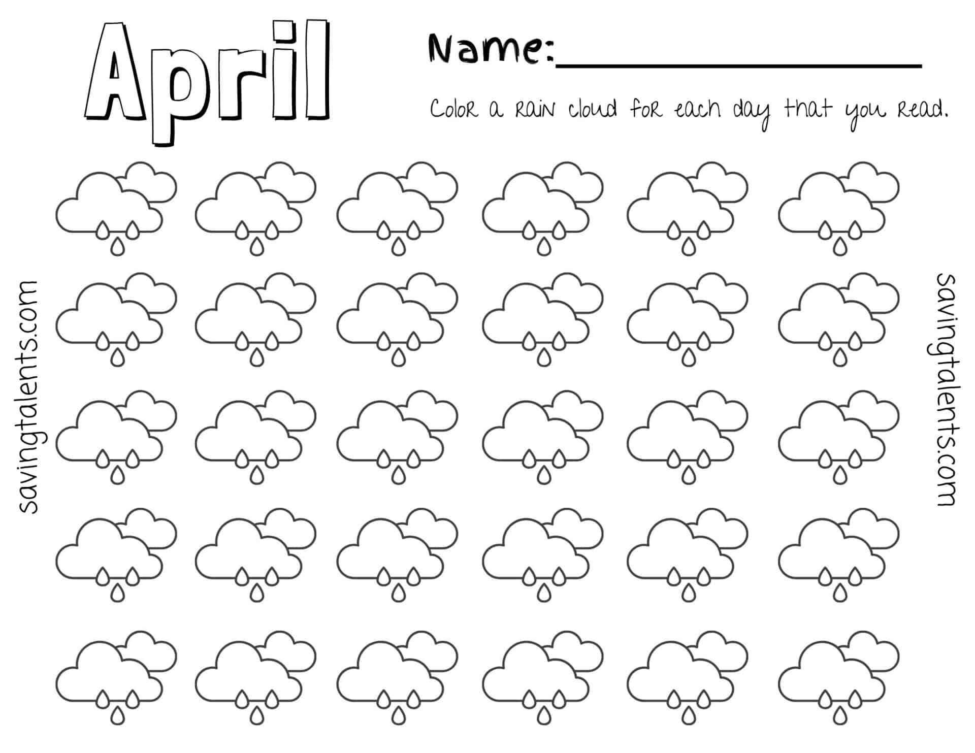 Free Printable Reading Reading Chart