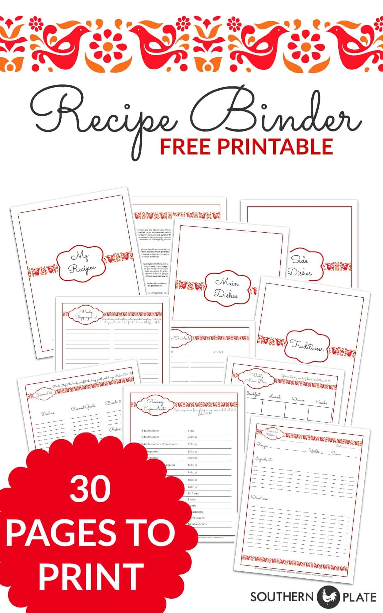 Free Printable Recipe Binder Covers