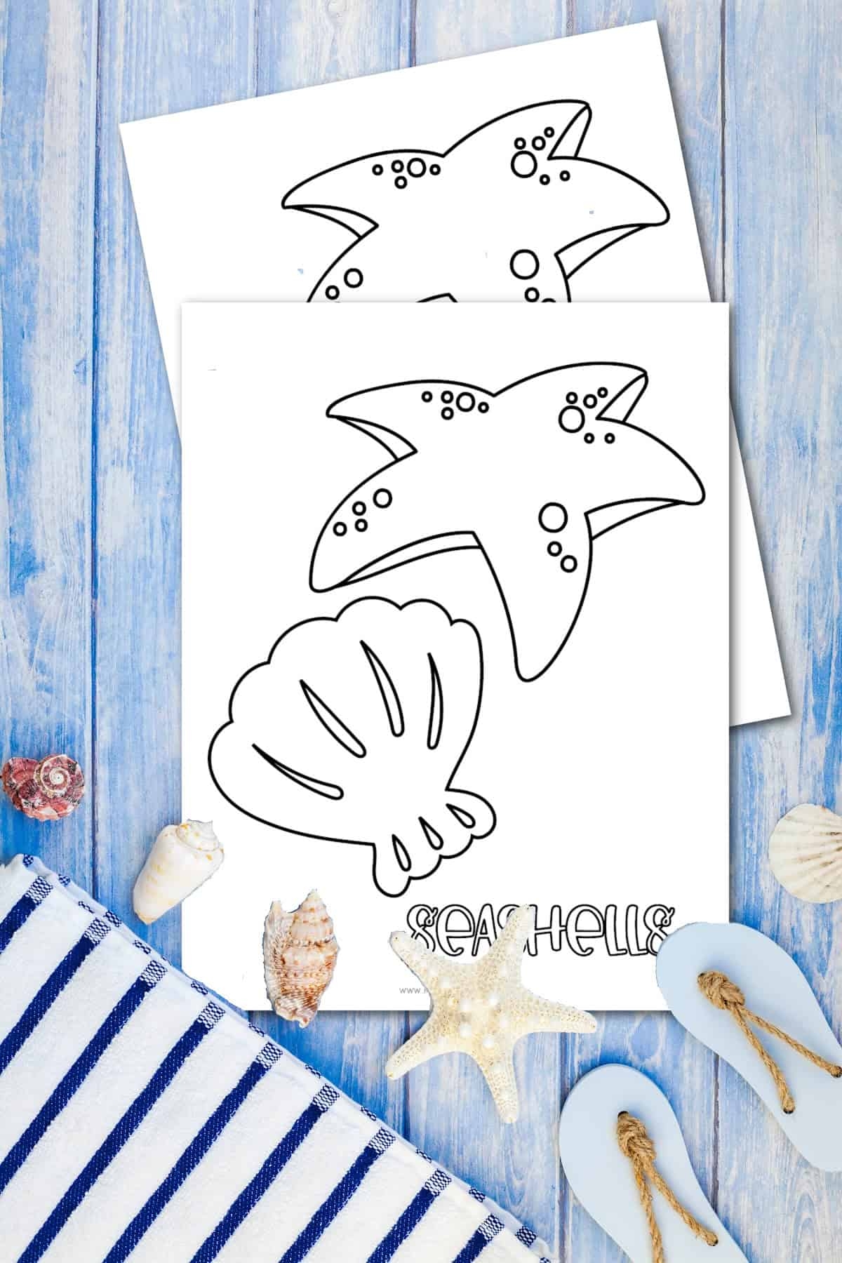 FREE Printable Seashell Coloring Page Made With HAPPY