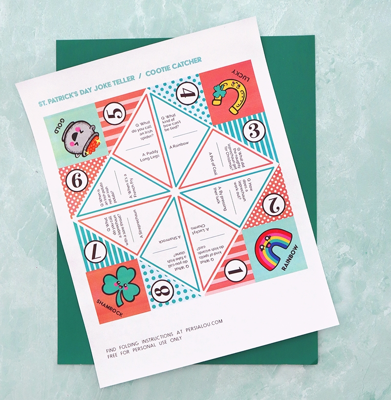 Free Printable St Patrick s Day Cootie Catcher Persia Lou
