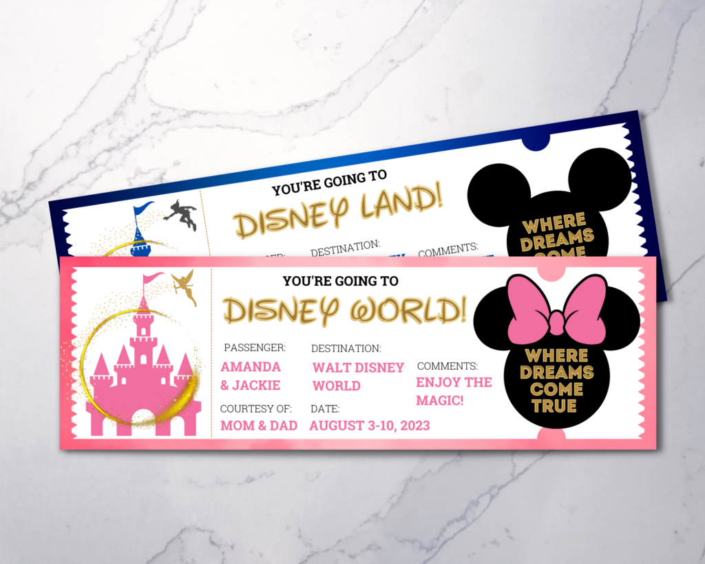 Free Printable Surprise Disney Tickets For Your Family Trip Just Simply Mom