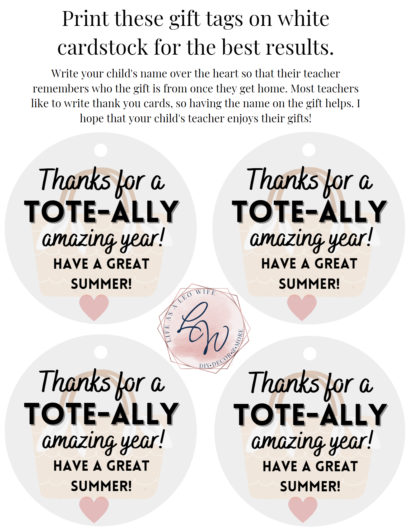 Free Printable Beach Tags