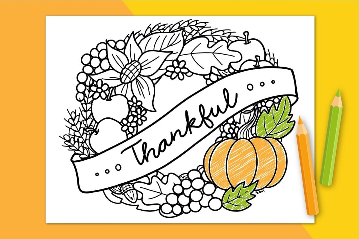 Thanksgiving Colorign Page Printable Free
