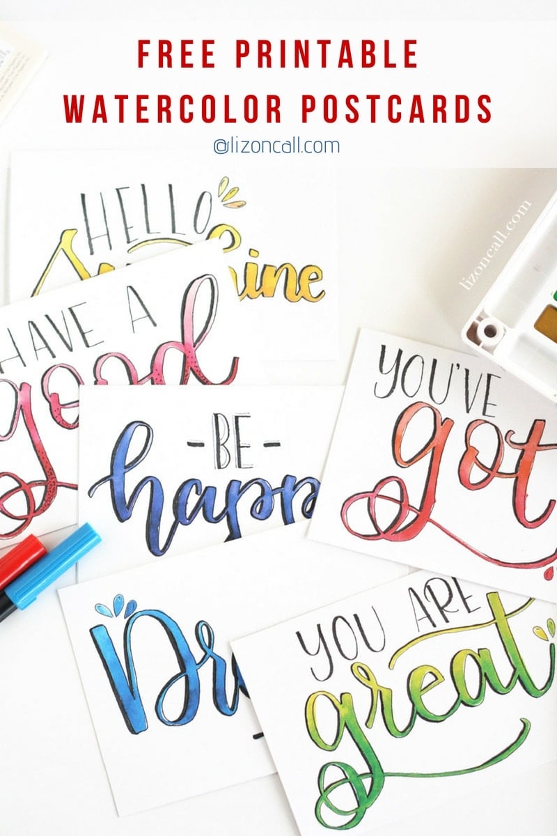 Free Printable Watercolor Postcards