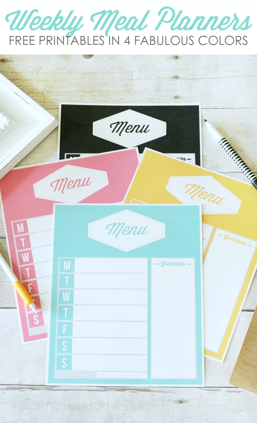 Free Printable Weekly Menu