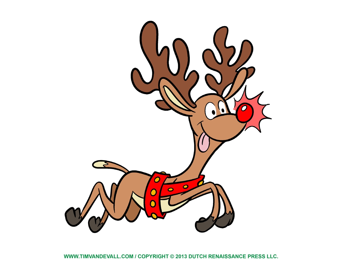 Free Reindeer Clipart Template Coloring Pages For Kids