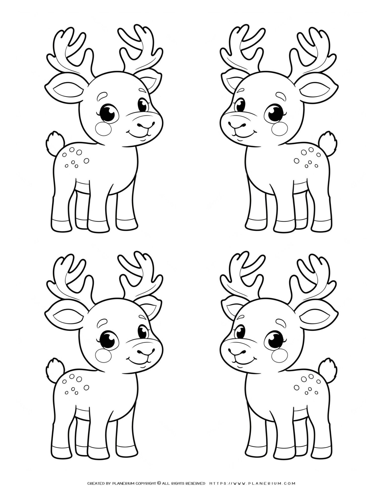 Free Reindeer Coloring Page For Kids Festive Holiday Fun 