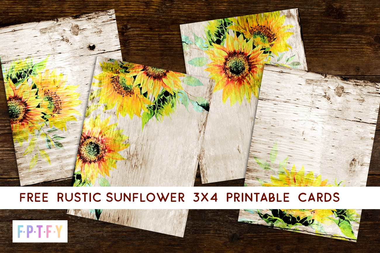 Free Rustic Sunflower Printables 3x4 Cards Free Pretty Things For You