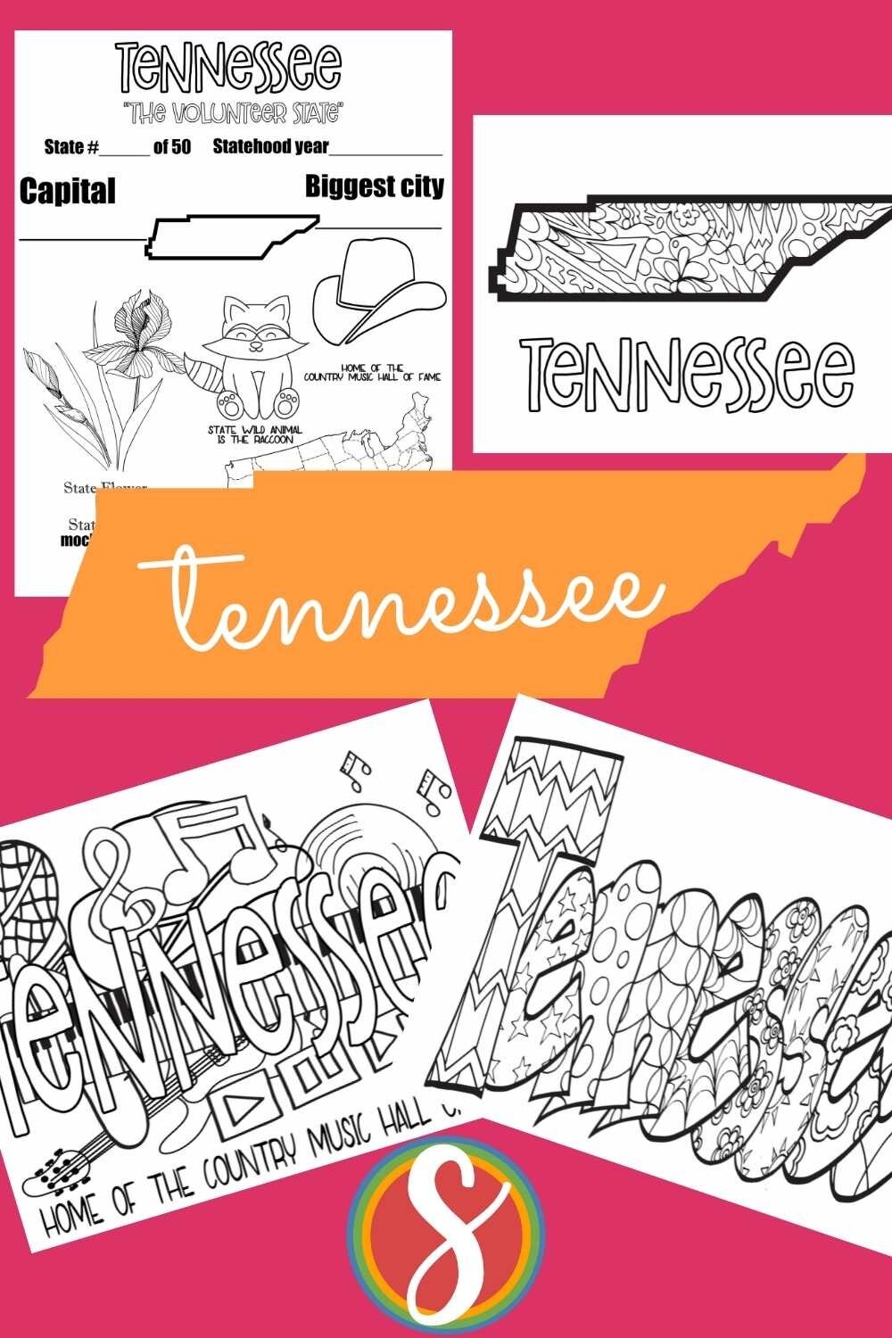 Free Tennessee Coloring Pages Stevie Doodles