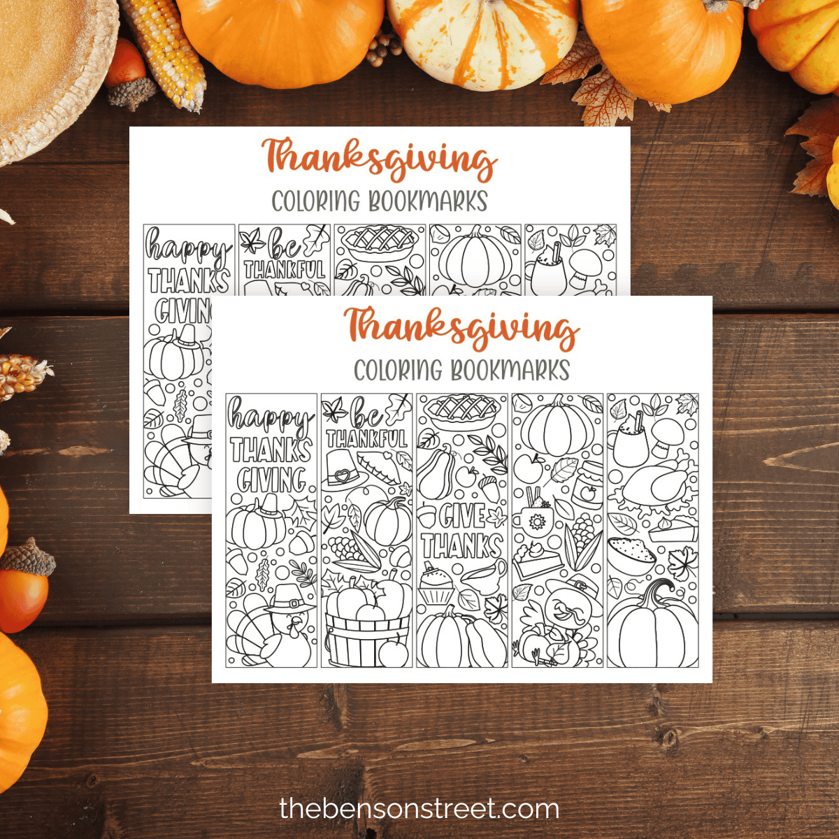 FREE Thanksgiving Bookmarks Printable To Color The Benson Street
