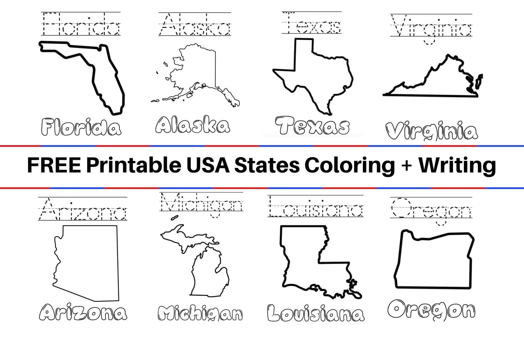 Free Printable 50 States Worksheets