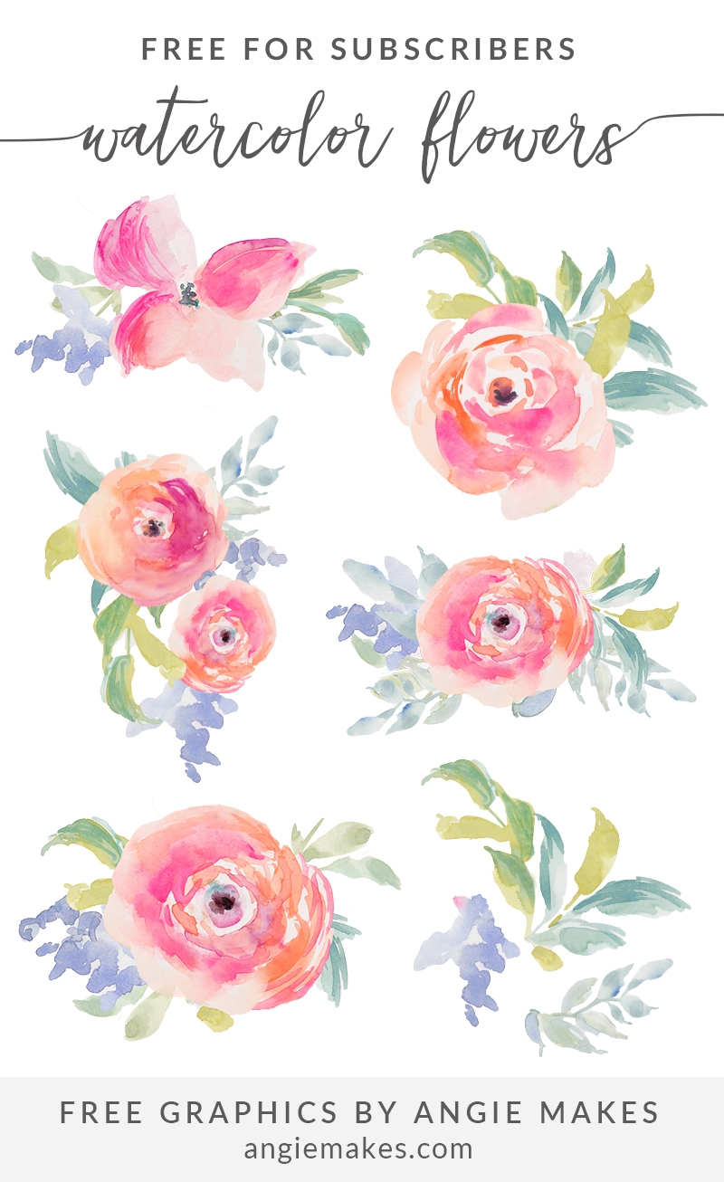 Free Watercolor Flowers Clip Art Angiemakes