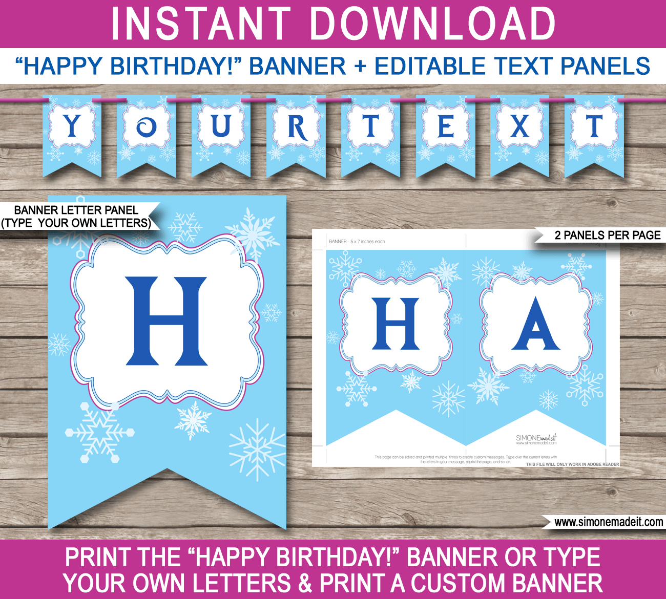 Frozen Party Printables Invitations Decorations Editable Template