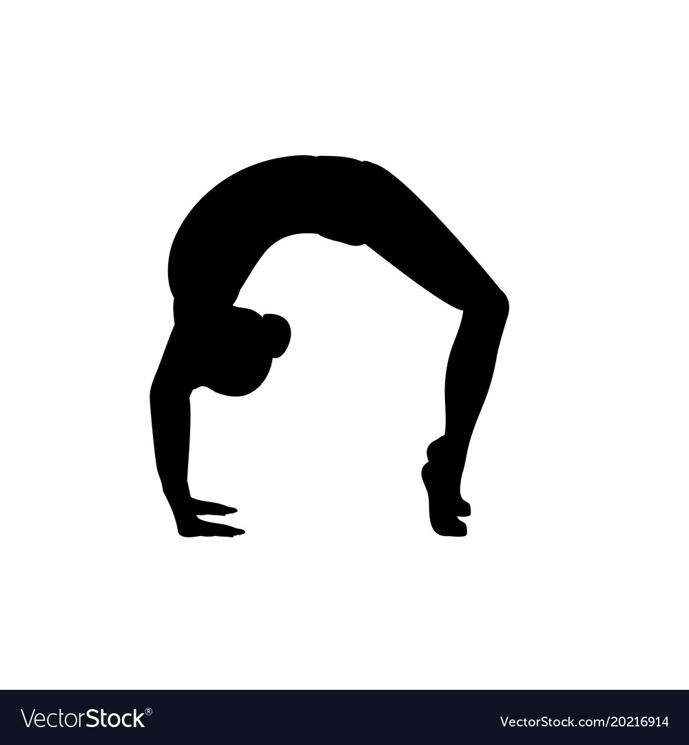 Girl Gymnastic Sport Silhouette Sportswoman Vector Image