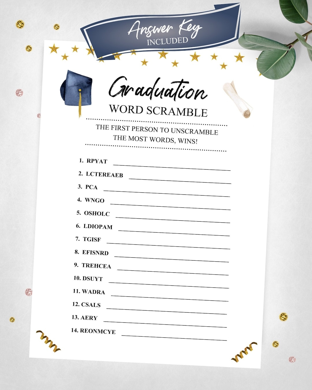 Graduation Party Games Free Printables