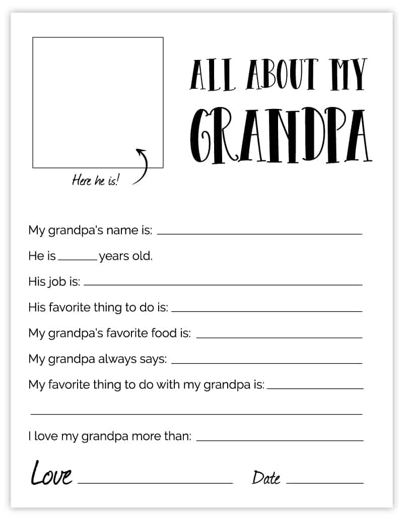 Grandpa Father s Day Printable Free Grandpa Fathers Day Gift