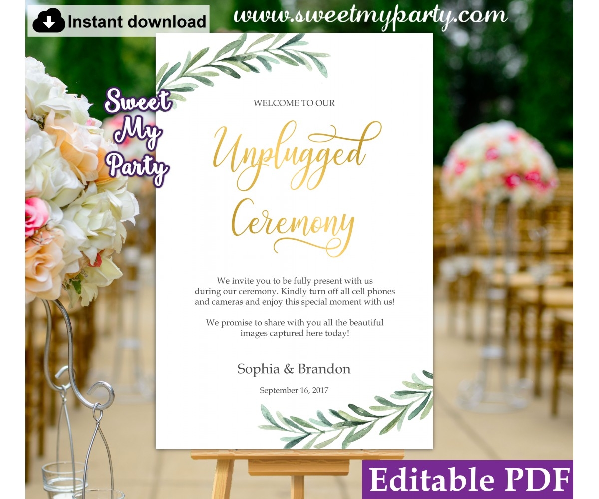 Unplugged Ceremony Free Printable