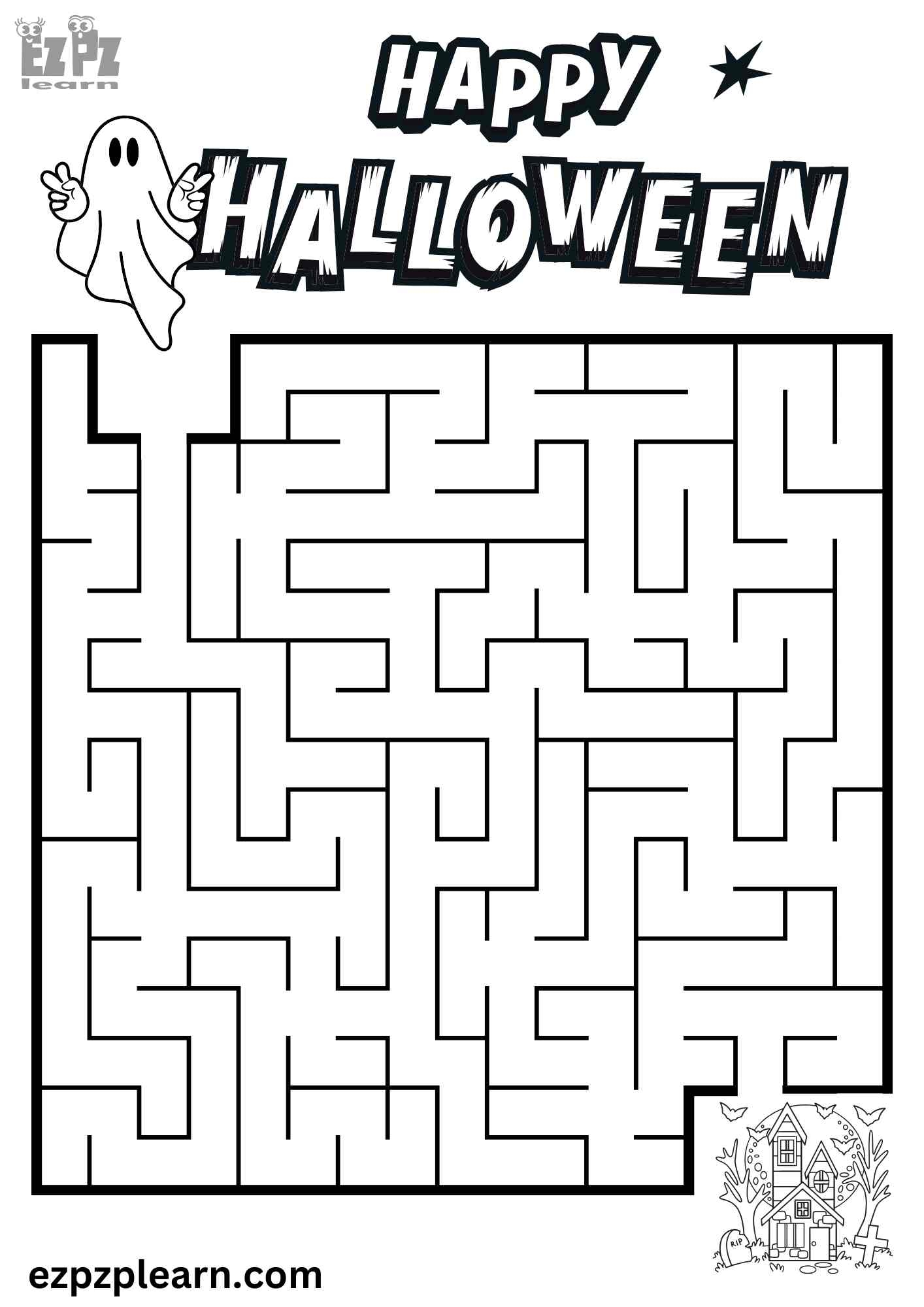 Halloween Holiday Maze 4 Great For Kids Free PDF Download Ezpzlearn