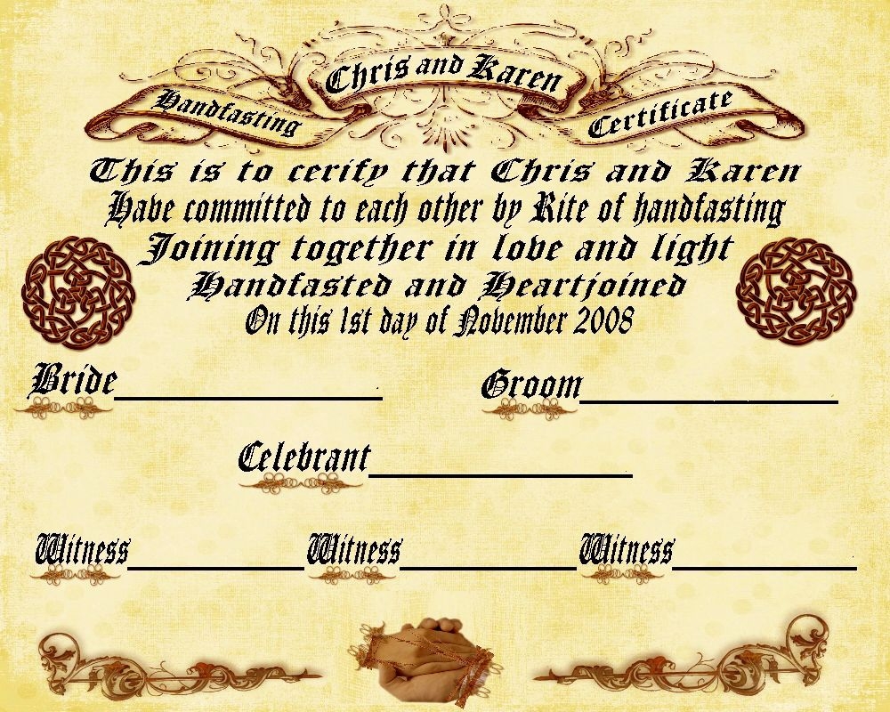 Handfasting Certificate Challenge 2 Digital Scrapbooking At Scrapbook Flair