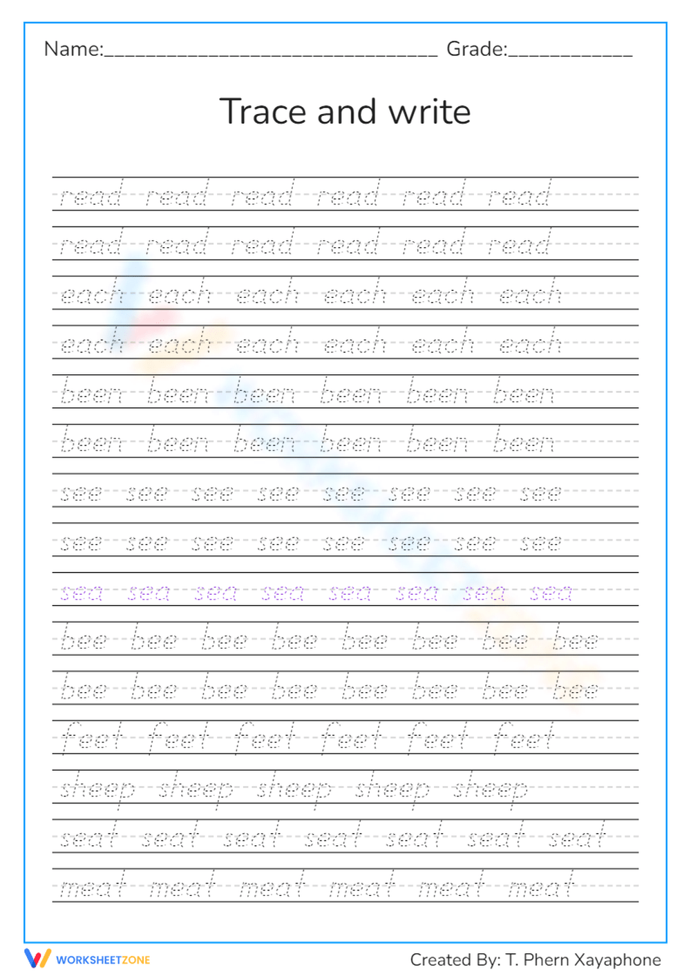 Free Printable Practice Handwriting Sheets