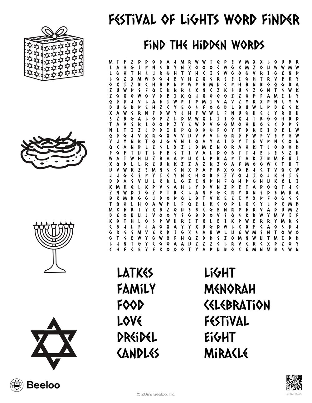 Hanukkah Word Search Free Printable
