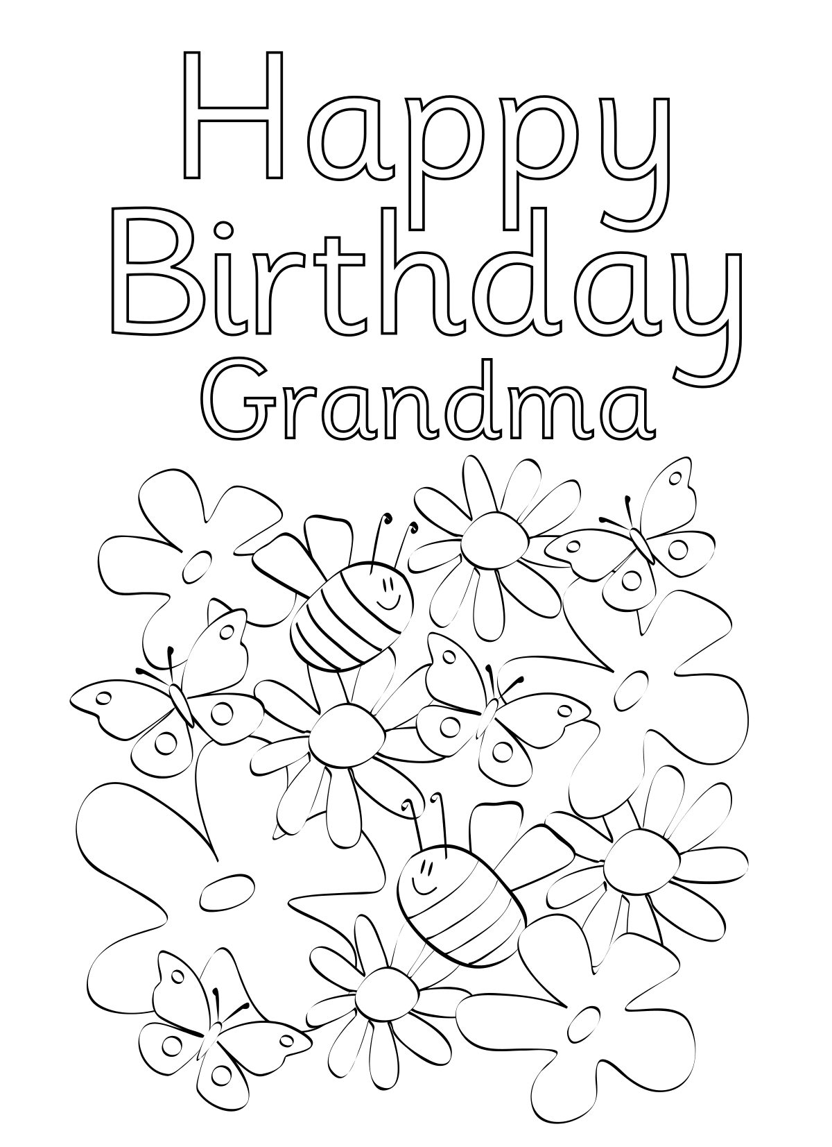 Happy Birthday Coloring Pages Printable Coloring Pages