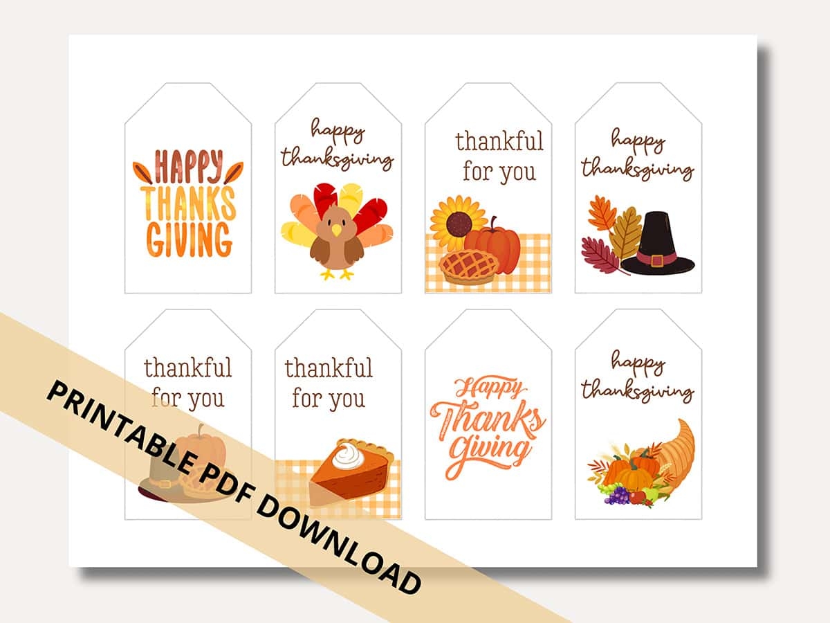 Happy Thanksgiving Gift Tags 8 Free Printable Tags Aubree Originals