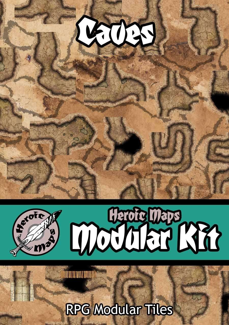 Heroic Maps Modular Kit Caves Heroic Maps Caverns Tunnels Dungeons Wilderness Modular Kits Dungeon Masters Guild