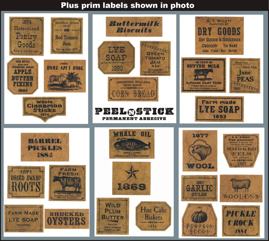 Homestead Primitive Labels Blue Cupboard Primitives