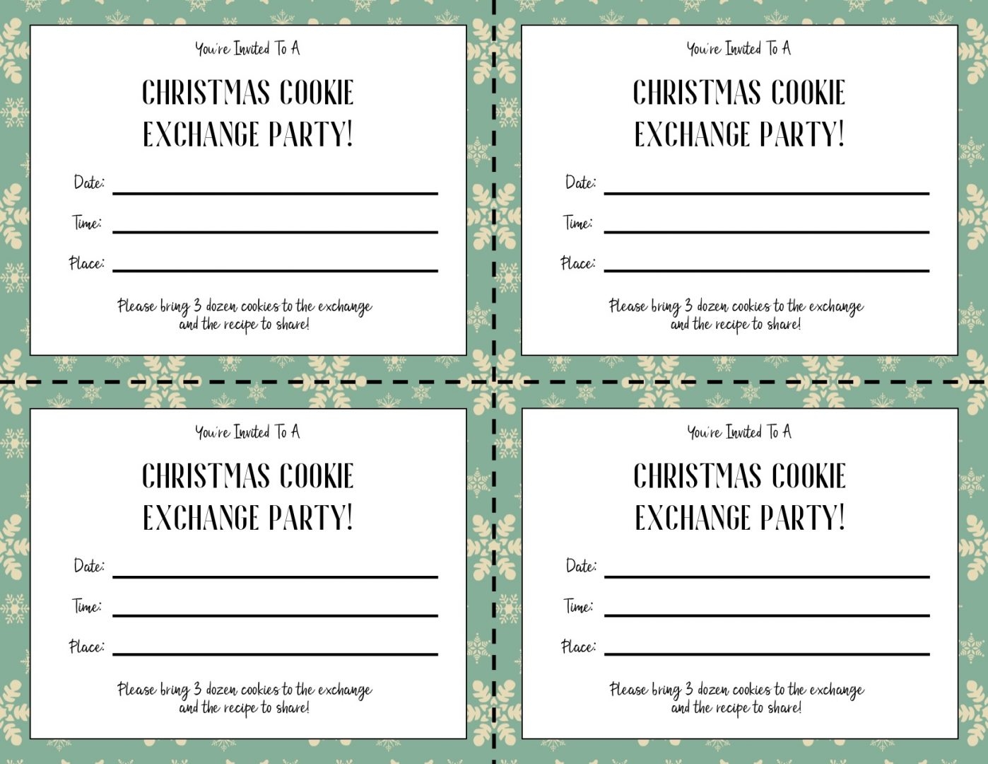 Cookie Exchange Free Printables