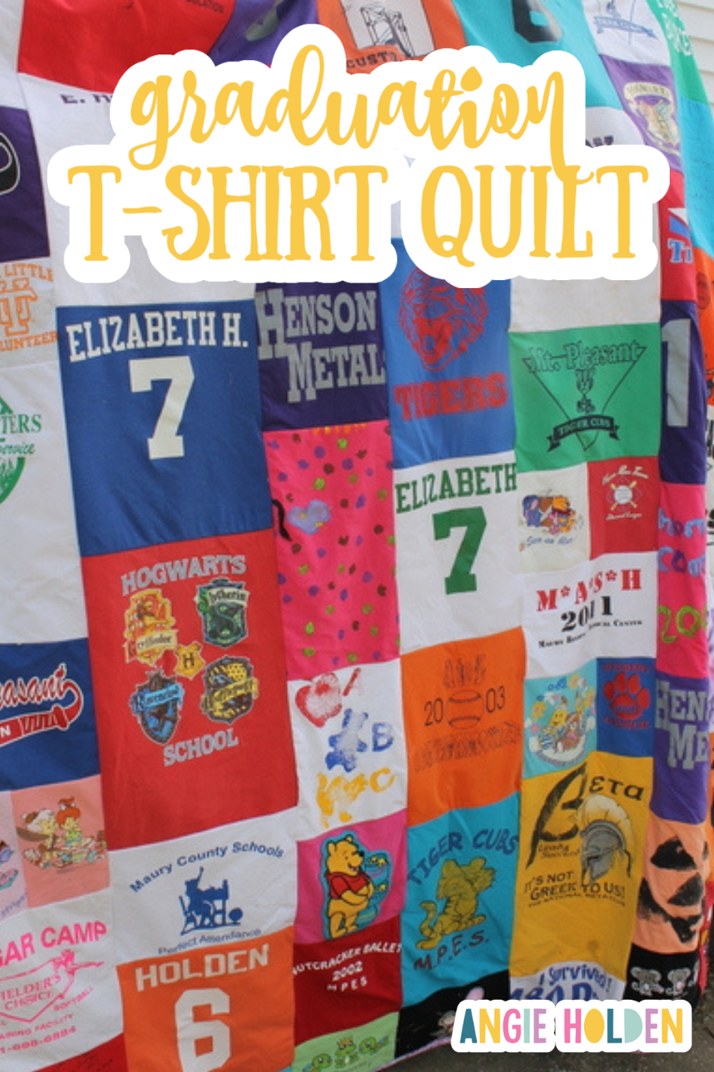 How To Make A T shirt Quilt For Graduation Angie Holden The Country Chic Cottage
