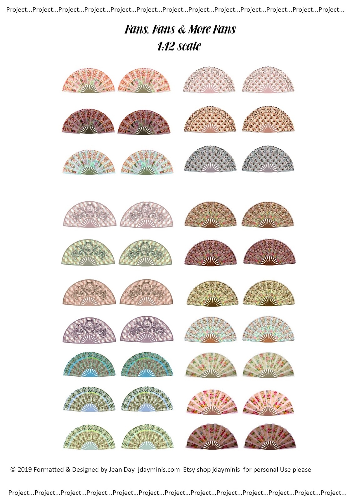 JDayMinis 1 12 1 48 Scale Minis Freebies Inspiration Free Fan Printables