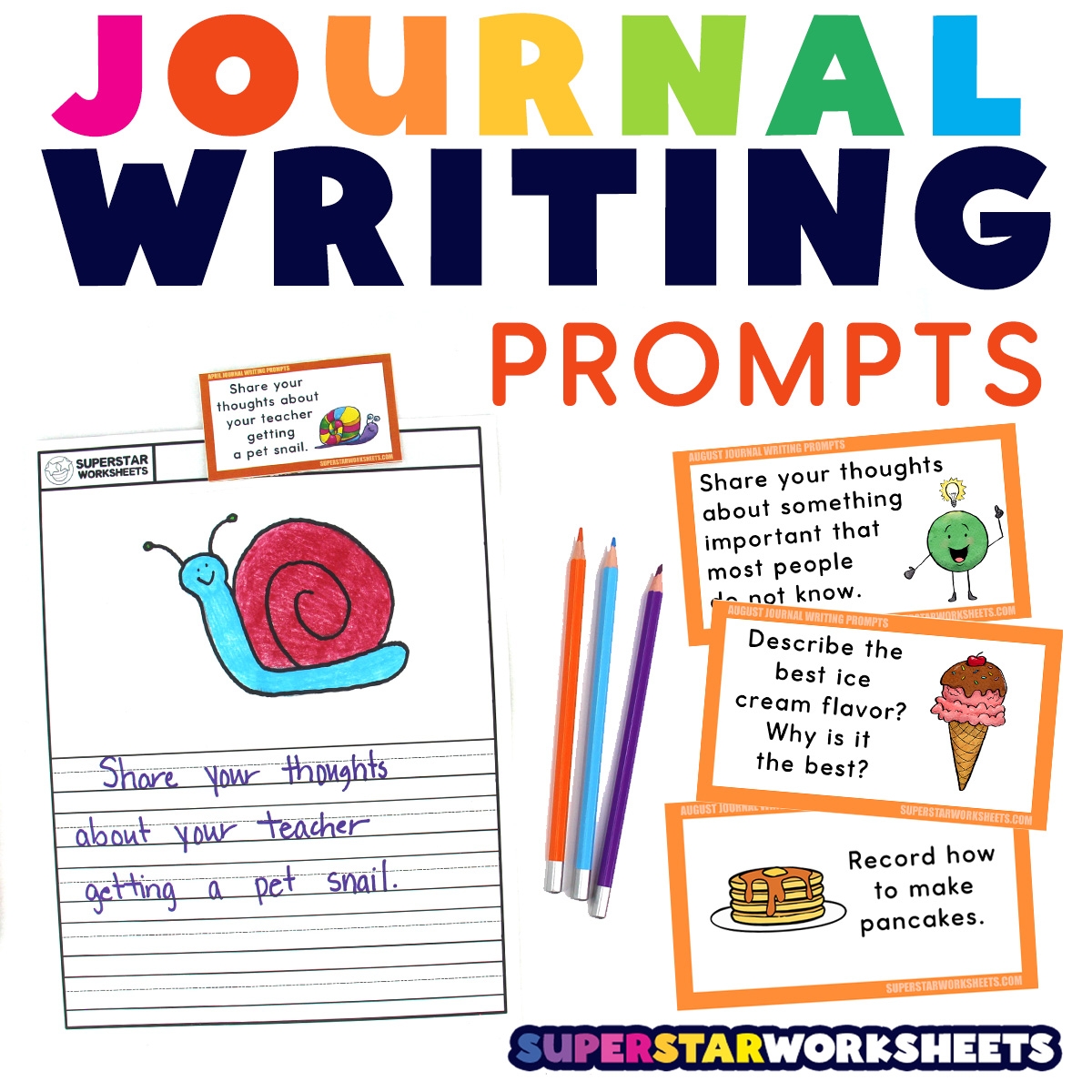 Journal Writing Prompts Superstar Worksheets