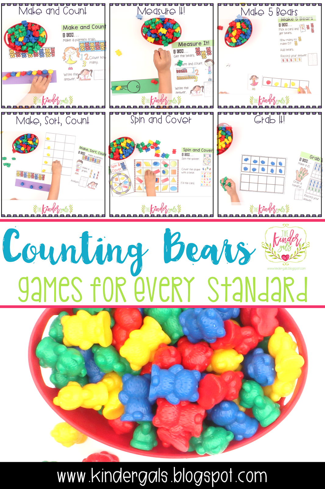 KinderGals Using Counting Bears To Teach ALL Math Standards