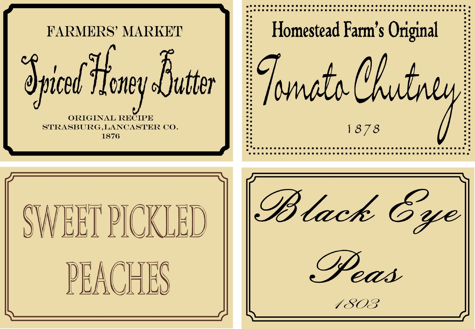 Free Printable Primitive Labels