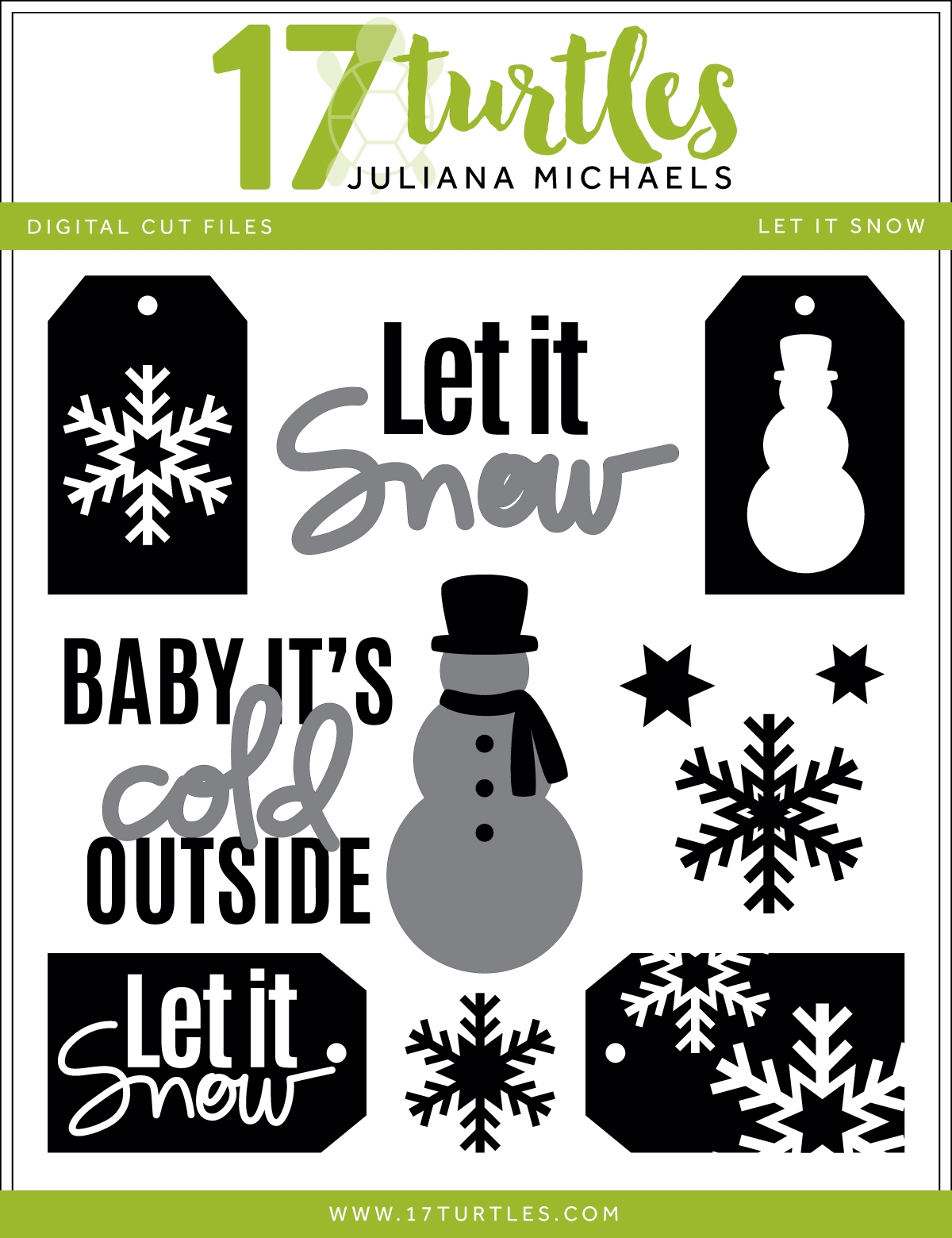 Let It Snow Free Digital Cut File 17turtles Juliana Michaels