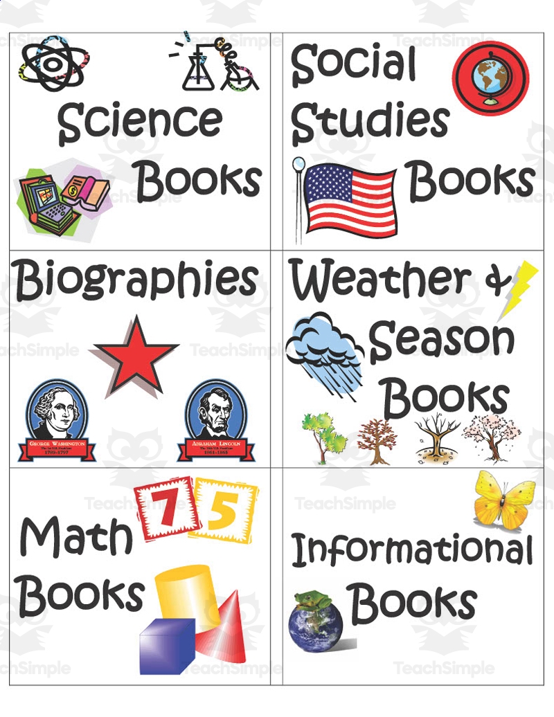 Library Book Bin Labels By Teach Simple